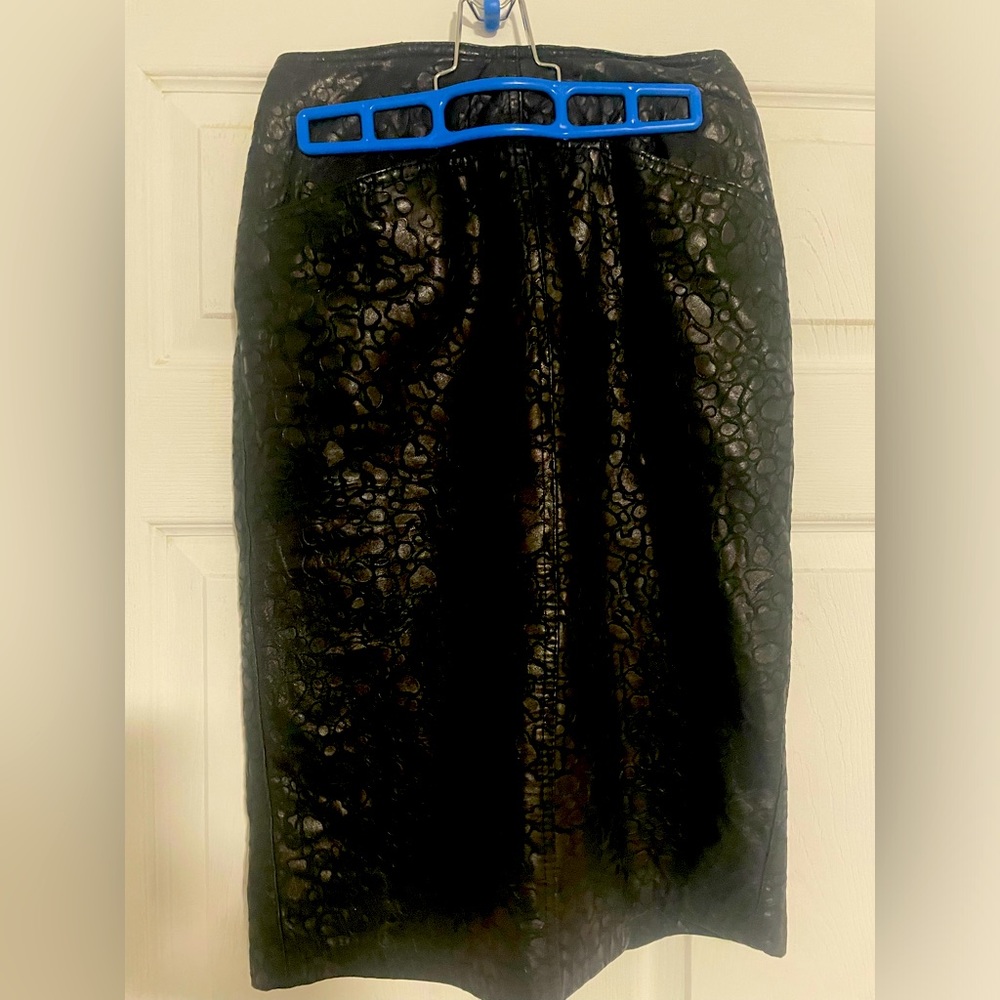 Black vintage leather skirt by Easy Peasy